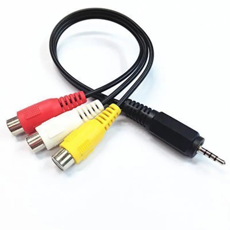 2 5 мм композитный AV аудио видео соединительный кабель Мужской до 3 RCA A56|Кабели VGA| |
