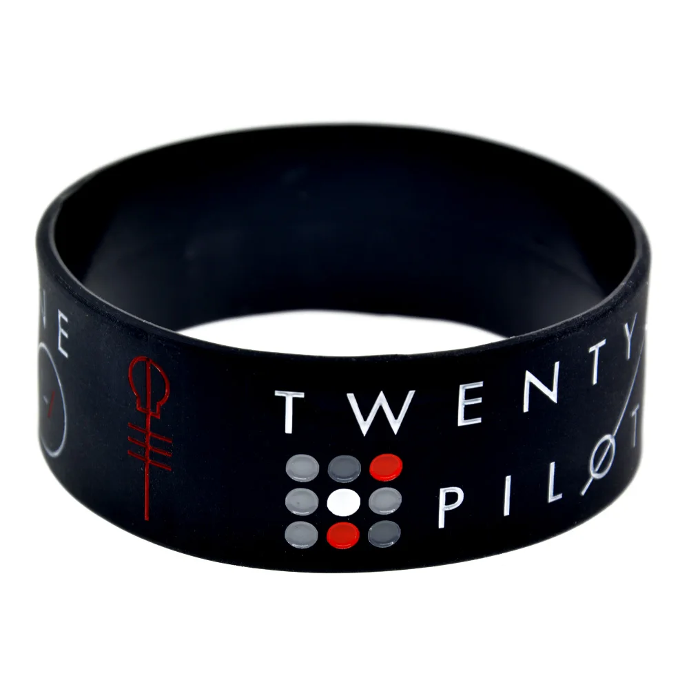 OBH 2 шт 1 дюйм шириной Twenty One Pilots силиконовый резиновый браслет для любителей музыки