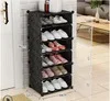 Золотой цвет DIY Multi-layer Economical Simple Shoe Cabinet Economize Space Doorway Cabinets Dustproof Home Shoe Shelf Cabinet High Quality - Цвет: Золотой цвет