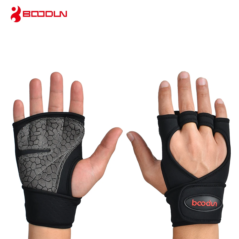 

Boodun Weight Lifting Training Gloves Men Women Fitness Sports Body Building Gymnastics Grips Gym Hand Palm Protector Glove