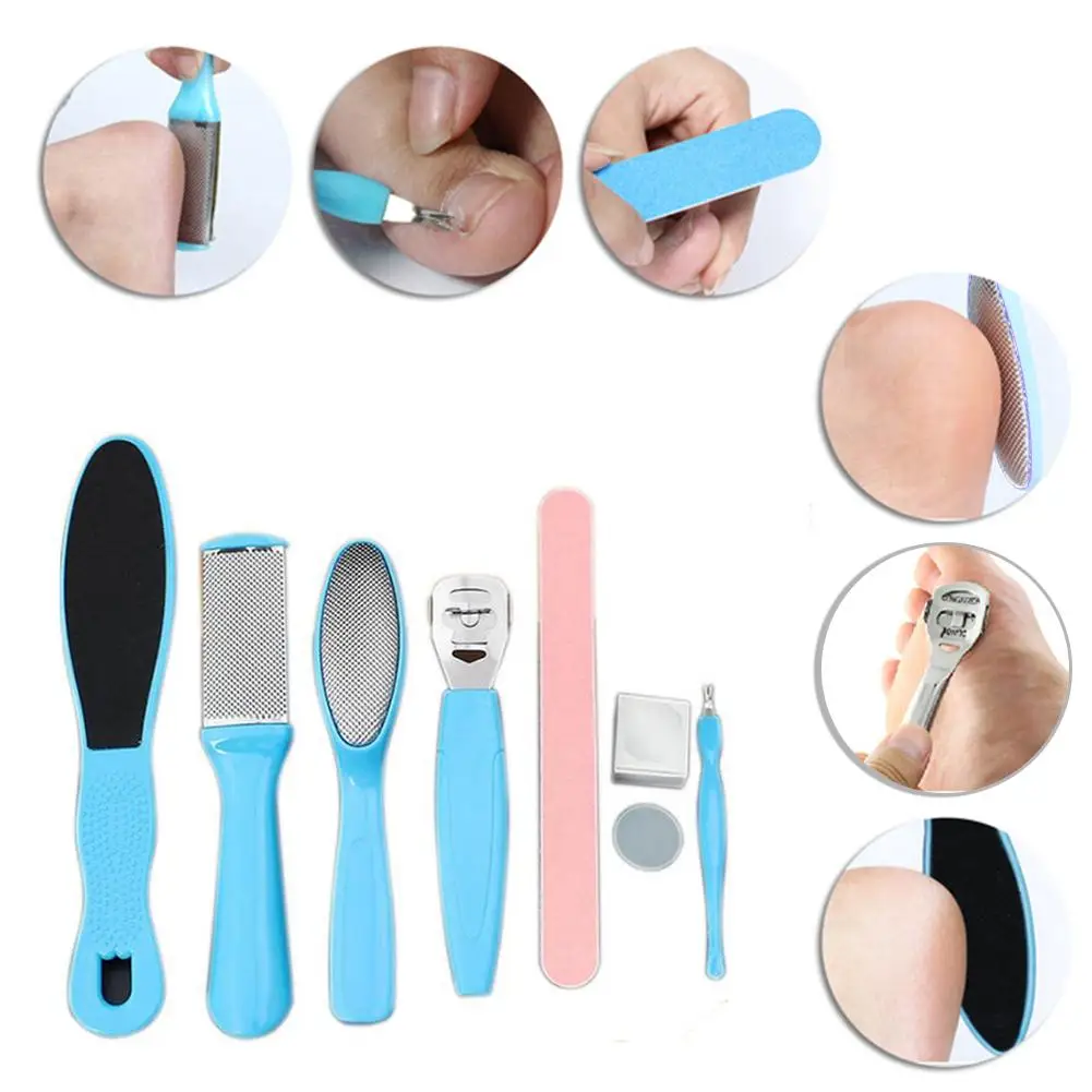 

8Pcs Foot File Set Dead Hard Skin Callus Remover Scraper Pedicure Rasp Tools Portable Cuticle Pusher Foot Nail Files Tools Set