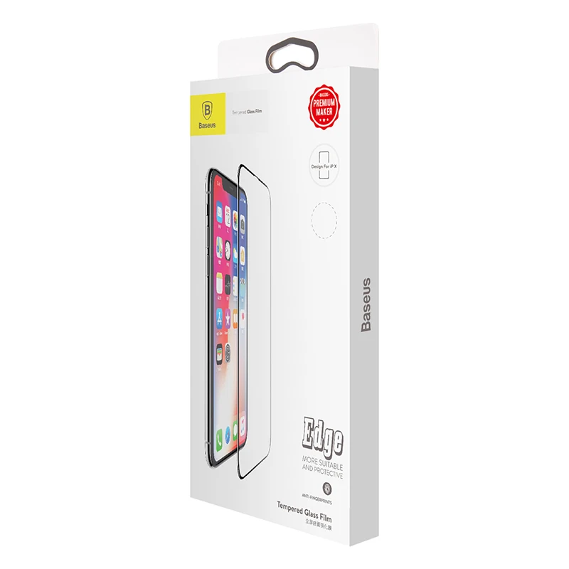 Защитное стекло Baseus закаленное 9H для iPhone X/6D|Защитные стёкла и плёнки телефонов| |