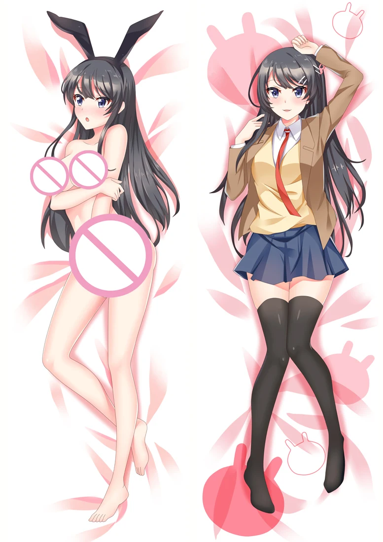 Чехол с декоративной подушкой Senpai Dakimakura для девочки-кролика из аниме Rascal Not Dream of
