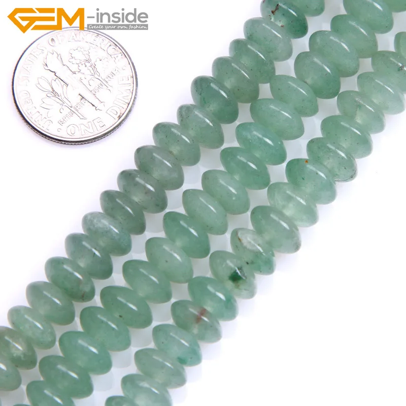 Gem-inside натуральный Heishi бусинки Rondelle разделитель для бусин в форме диска авантюрин