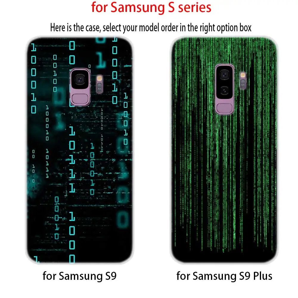 Мягкий силиконовый чехол из ТПУ с матричным рисунком для Samsung Galaxy S7 Edge S8 S9 S10 S11 S20 S21