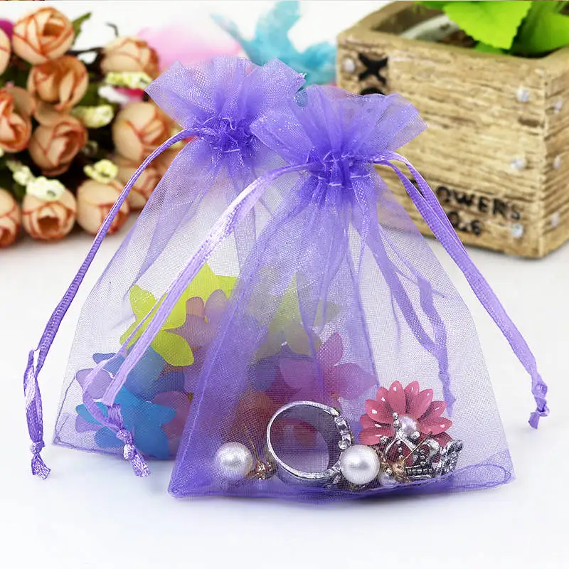 

Фиолетовые сумки из органзы на шнурке 11x16 см 100 шт./лот подарочные мешочки для конфет на свадьбу, Рождество, индивидуальный логотип будет сто...