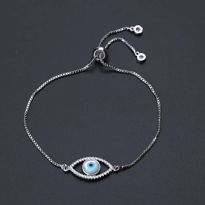 Shell Evil Eye Charm Bracelet Women Gold Silver Black Chain Crystal Bracelets for Jewelry Party Gifts | Украшения и аксессуары