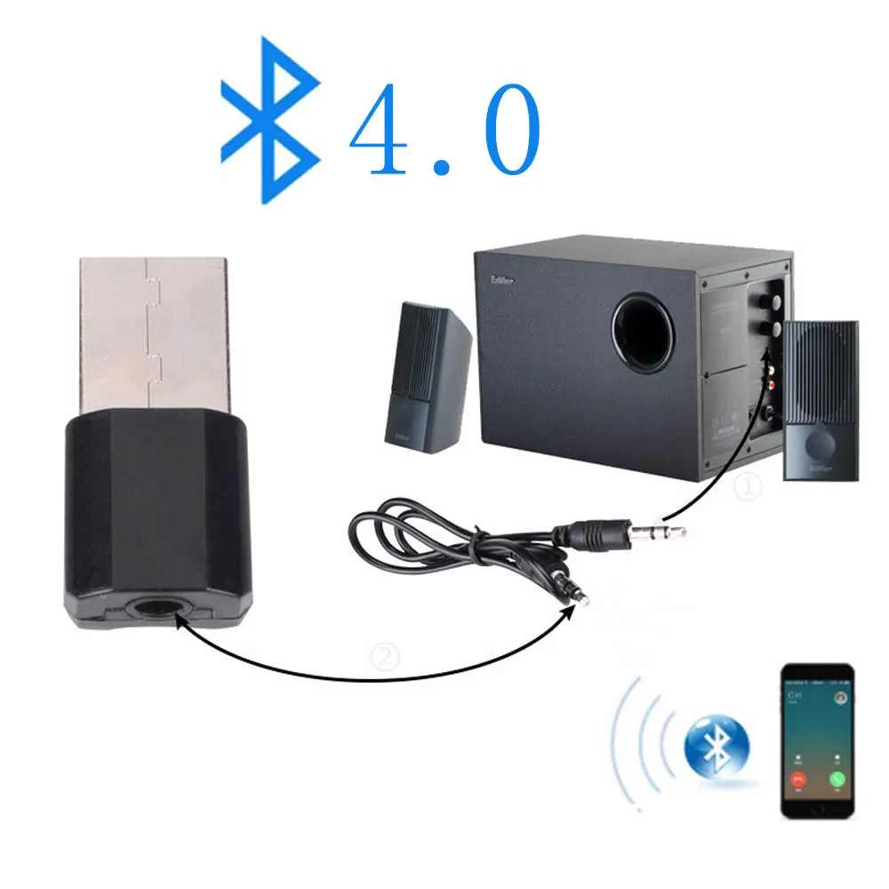 Громкой связи 3 5 мм AUX аудио Bluetooth 4 0 приемник автомобильный комплект стерео