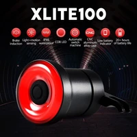 xlite100 bicycle light flashlight for bike rear light auto startstop brake sense ipx6 waterproof led charging cycling taillight