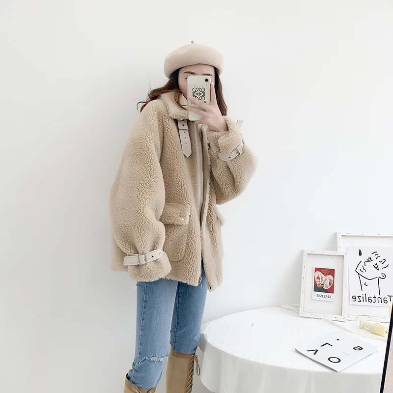 Женская куртка OFTBUY Повседневная теплая уличная из искусственного меха 50% шерсти
