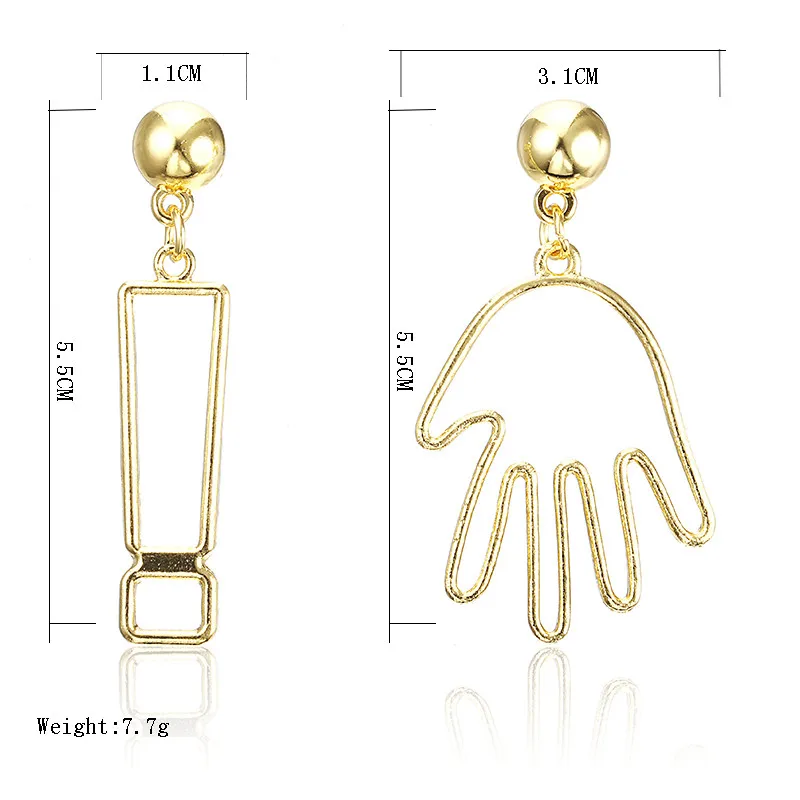 2018 новые трендовые Асимметричные золотые серьги капли для женщин простые в виде