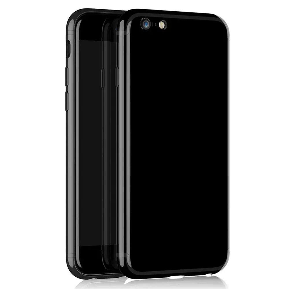 Чехол для iPhone 7 Jet Black Ударопрочный Мягкий глянцевый ТПУ силиконовый гелиевый