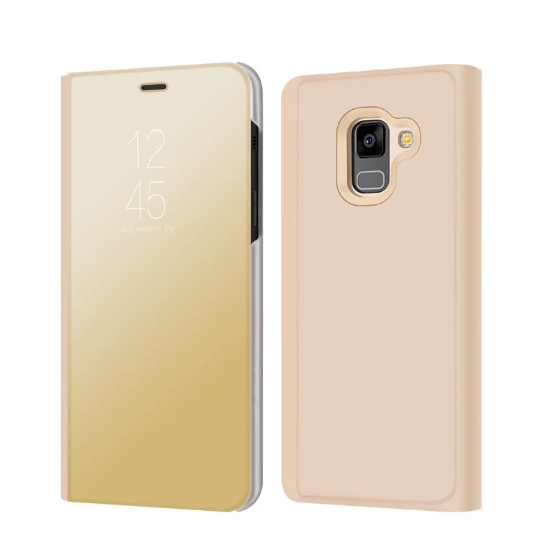 Dulcii Телефон чехол для Samsung Galaxy A8 случае просмотр информации поверхности зеркала