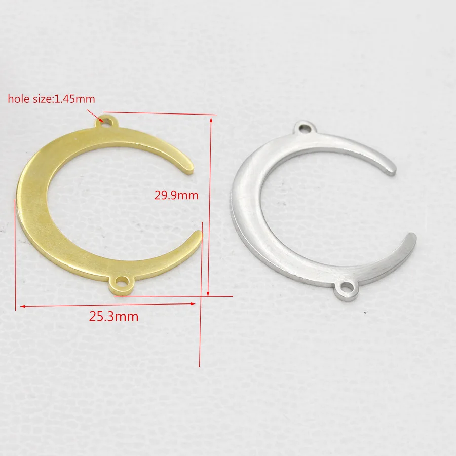 Подвески с Луной из нержавеющей стали зеркальные Полированные двумя петлями для