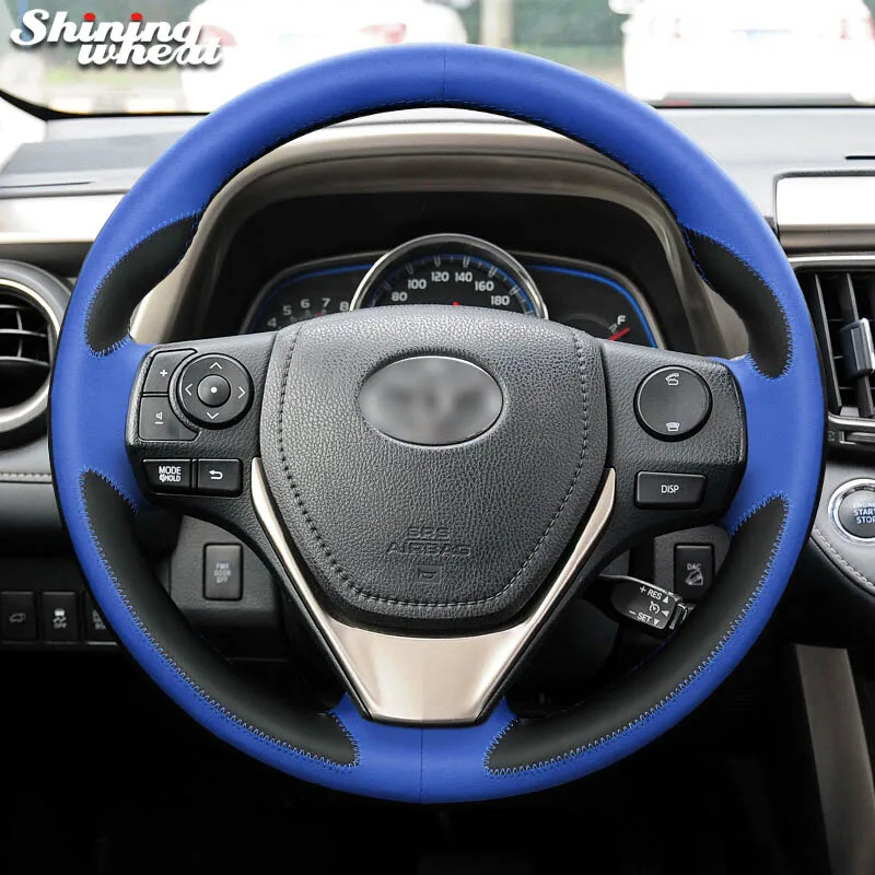 Блестящий чехол на руль из пшеничной кожи для Toyota RAV4 2013- Toyota Corolla- Auris 2013