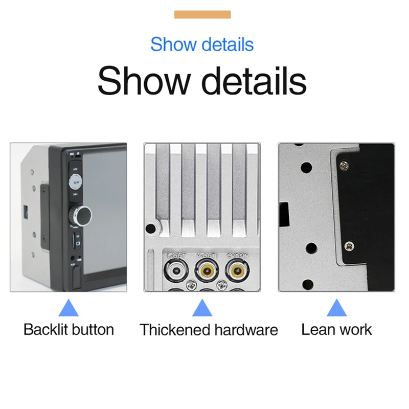 Ветоу 2Din 7010B 7-дюймовый автомобильный мультимедийный плеер Stereo Bluetooth Radio audio Touch Screen авторадио с задним видом рулевого колеса.