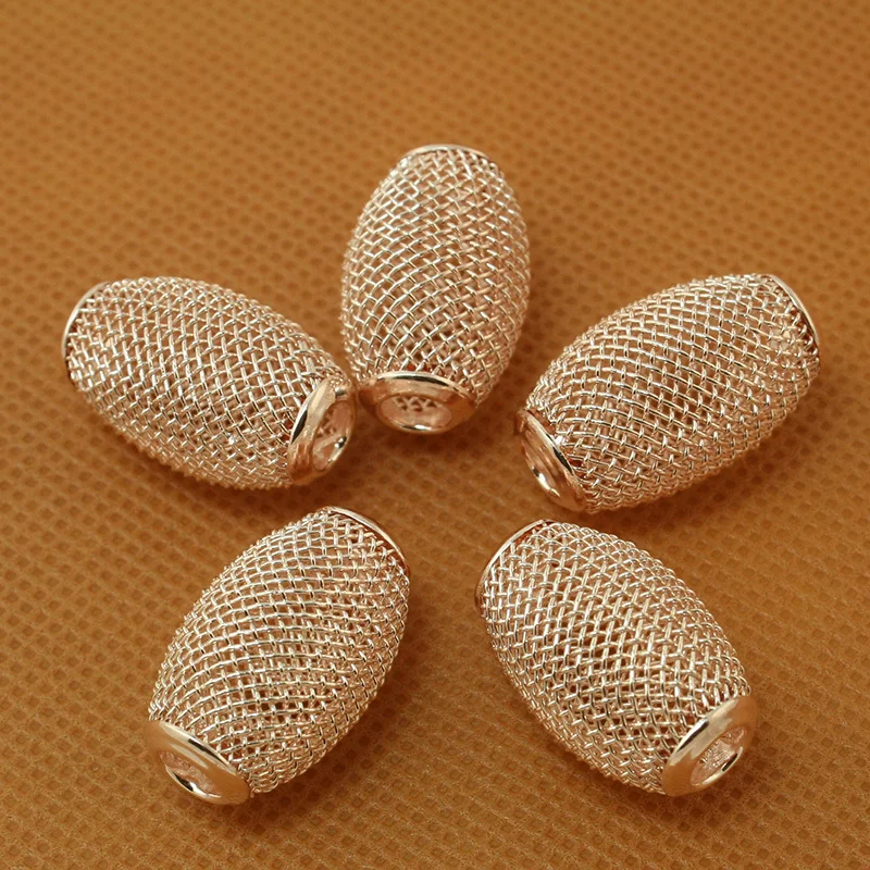 Сетчатые металлические бусины с отверстием размер приблизительно 4 шт./лот