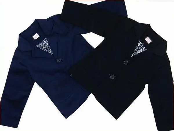 Blazer informal para ni&ntilde;os y ni&ntilde;as, Chaqueta de algod&oacute;n para ni&ntilde;os de 3 a 10 a&ntilde;os, color negro y azul, en oferta-4