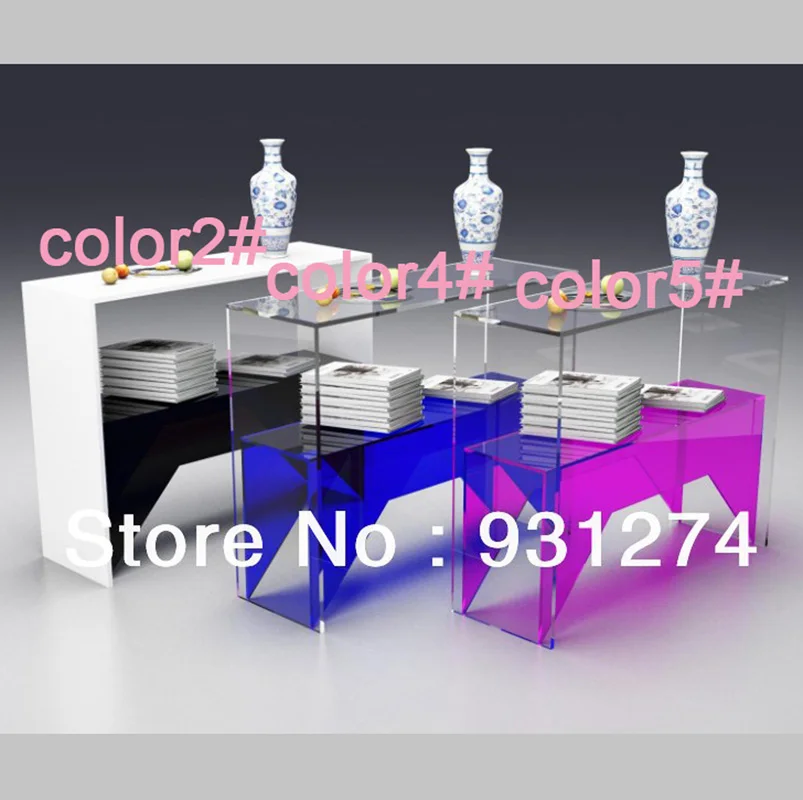 Один люкс Акриловый Lucite боковой угловой фойе стол тумбочка консоль столы