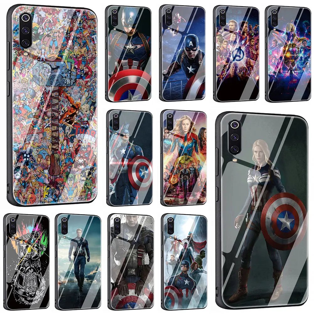 Чехол из закаленного стекла для Xiaomi 8 Lite A1 A2 9 Redmi Note 5 6 7 Pro 6A 4X F1 Marvel Мстители Бесконечность войны