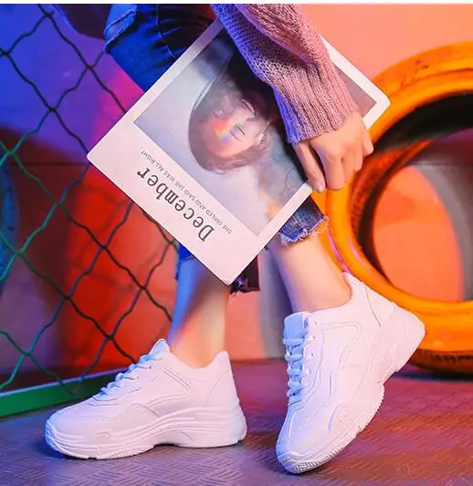 Женская Повседневная обувь из замши на платформе белые кроссовки Chaussure Femme EE2