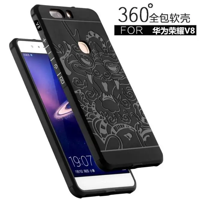 Haianguo для huawei honor 8 телефон case мягкие силиконовые anti knock back чехол v8 дракон сотовый