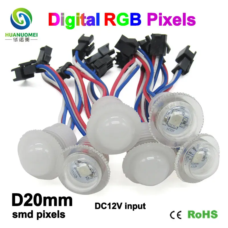 5050 smd rgb 12 В 20 мм UCS1903 цифровая Водонепроницаемая умная Пиксельная Светодиодная