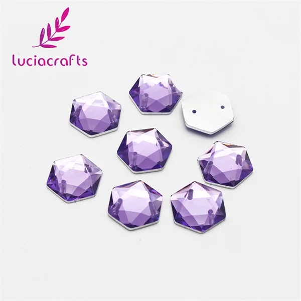 purple Lucia crafts 12 мм разные цвета на выбор Акриловые Плоские с оборота 2 отверстия пришивные стразы DIY Craf сумка Аксессуары для одежды 50 шт. D1406 - Цвет: purple