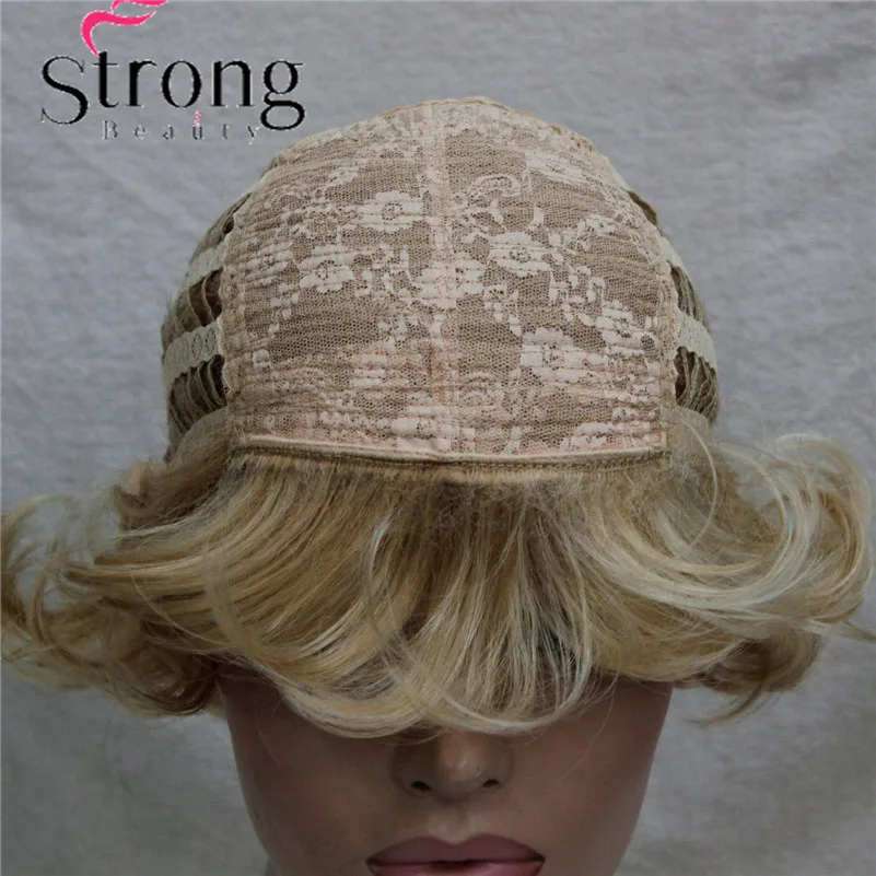 StrongBeauty короткий слоистый серебристо-серый Ombre полный синтетический парик женские парики выбор цвета