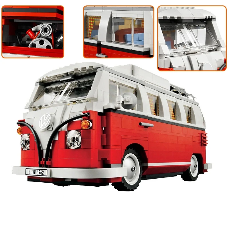 1334 шт T1 Camper Van Car City Compatibie Legoings Строительные блоки Набор игрушек DIY Развивающие
