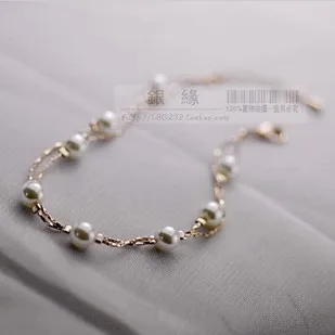 Min order $10 free shipping 18k gold-plated double temperament beautiful pearl bracelet | Украшения и аксессуары