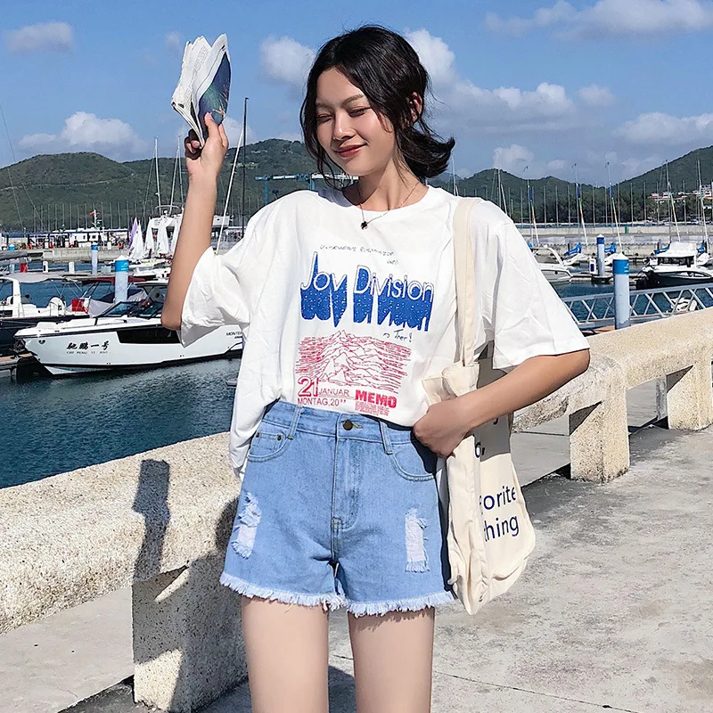 wide legged loose hot jean cotton shorts reflective rainbow women clothes 2019 velvet black rave mini fem me plus size sexy | Женская