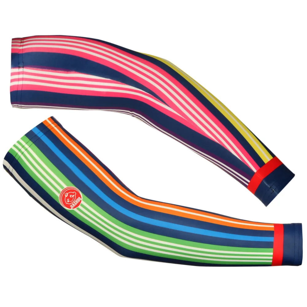 Новинка 2016 г. женские велосипедные нарукавники JIASHUO Team Colors lines pro рукава для