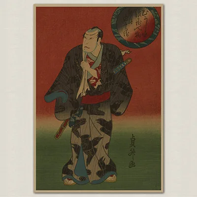 Винтаж Япония Ukiyoe Ретро плакат крафт бумага Бумага постер на стену Стикеры