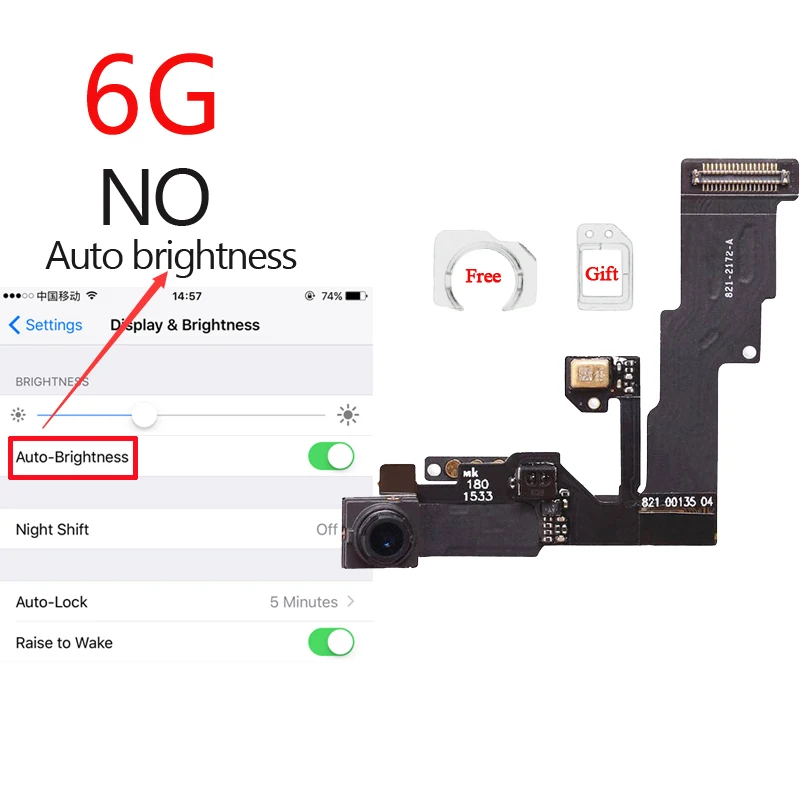 1 шт. Новый кольцевой держатель для фронтальной камеры iPhone 5 5S 5C 6S 6 Plus фронтальная