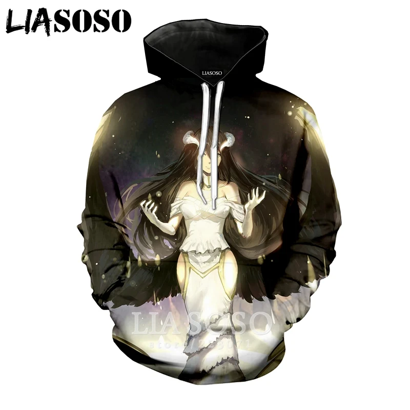 LIASOSO Зимняя мода для мужчин и женщин 3D принт персонаж аниме Overlord Толстовка Harajuku
