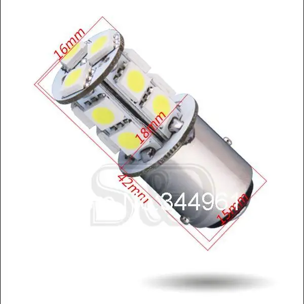 Бесплатная DHL 1157 BAY15D 13 SMD белый светодиодный автомобильный лампочка лампа авто p21/5