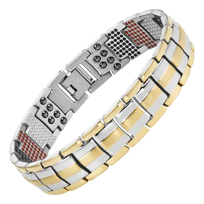 IWrist Магнитный чистый титановый браслет для мужчин черный 4в1-ve ионы Германий инфракрасные браслеты повышают циркуляцию крови - Окраска металла: WMBT031T