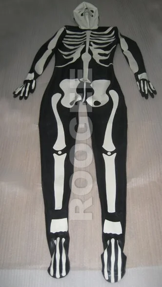 Full cover latex skeletor catsuit