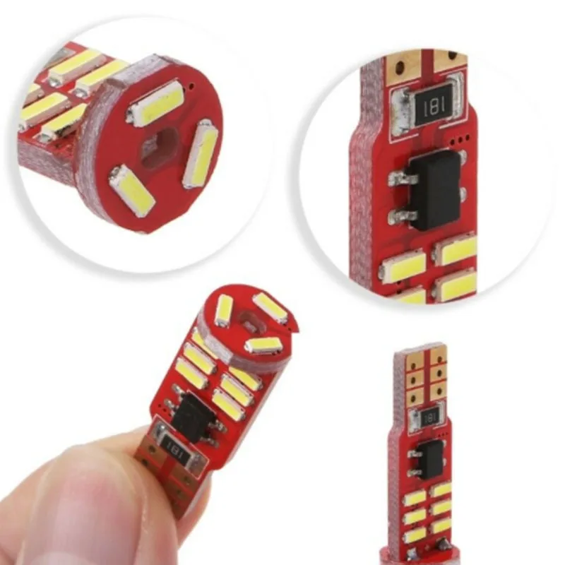 Автомобильная светодиодная лампа высокой яркости T10 W5W 194 15SMD красная печатная