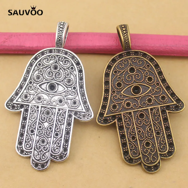 SAUVOO 5 шт./лот античные бронзовые серебряные металлические сплавы полые Хамса