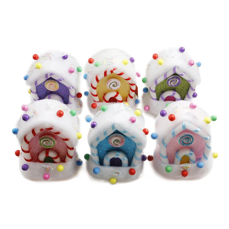 Christmas Decorations For Home 1pcs Colorful Bubble Candy House Ice Cream Cake Cup Tree Pendant | Дом и сад
