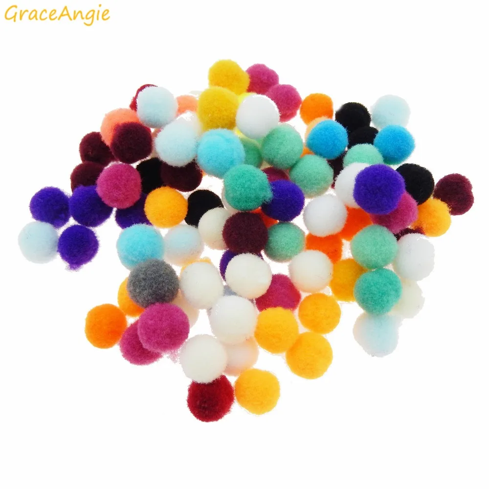 GraceAngie 400 шт пушистые плюшевые поделки DIY помпоны шар пушистый Многоцветный