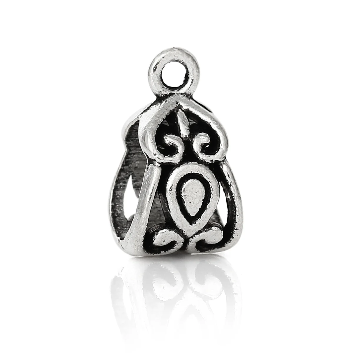 

DoreenBeads 50 шт., тусклый серебристый цвет, бисер Подходит для европейских шармов, браслетов 14х8 мм (B03788)
