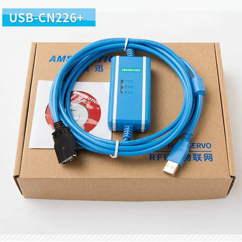 AMSAMOTION USB-CN226+ Data line Apply to CS CJ CQM1H series PLC Communication programming cable