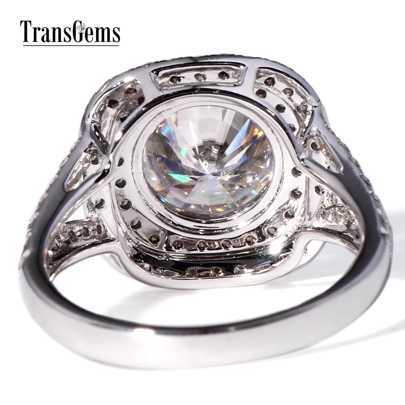 Женское Обручальное кольцо с муассанитом диаметром 9 мм 3 карата|ring band|ring whitering gold