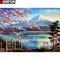 homfun full squareround drill 5d diy diamond painting flower mountain embroidery cross stitch 5d home decor gift a12995