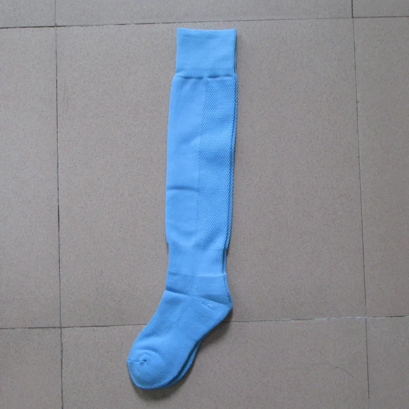 1 pair men adult socks Sports athletics football soccer Running Cycling Over knee Solid color Sky blue B6521 |