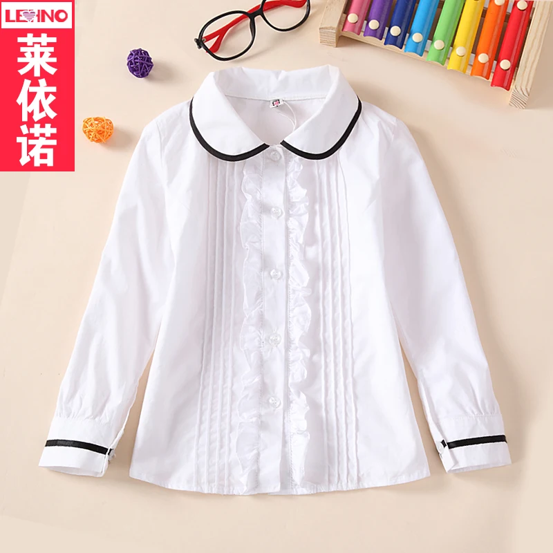 Рубашка из 100% хлопка на весну и осень школьная форма для мальчиков девочек