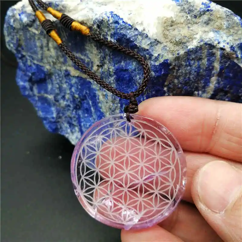 Подвеска Маятник из натурального кварца и фиолетового хрусталя подвеска в виде